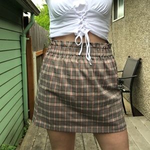 Plaid Stretchy Skirt